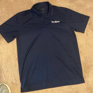 Jose Cuervo dark blue polo. Dry fit material. Size is large.